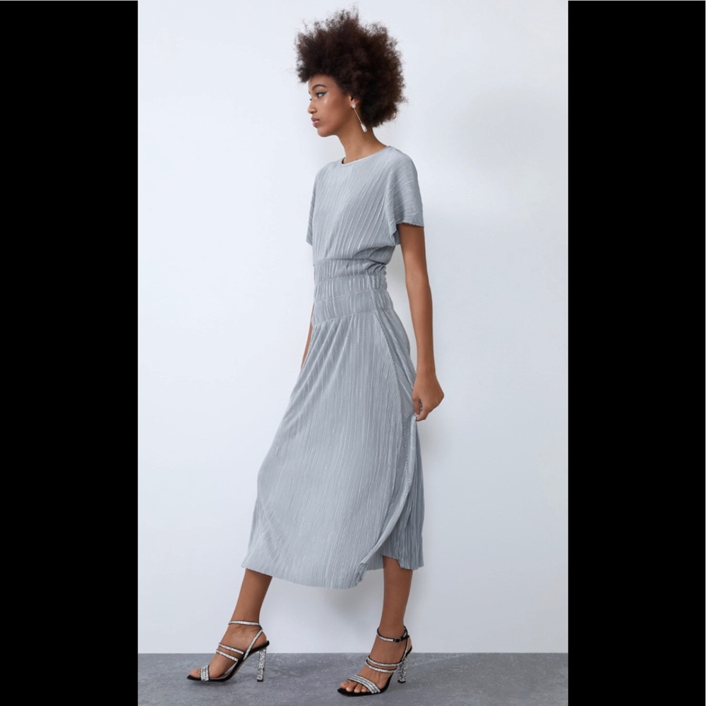 COPY - Fave design Zara Silver Pleated Dress